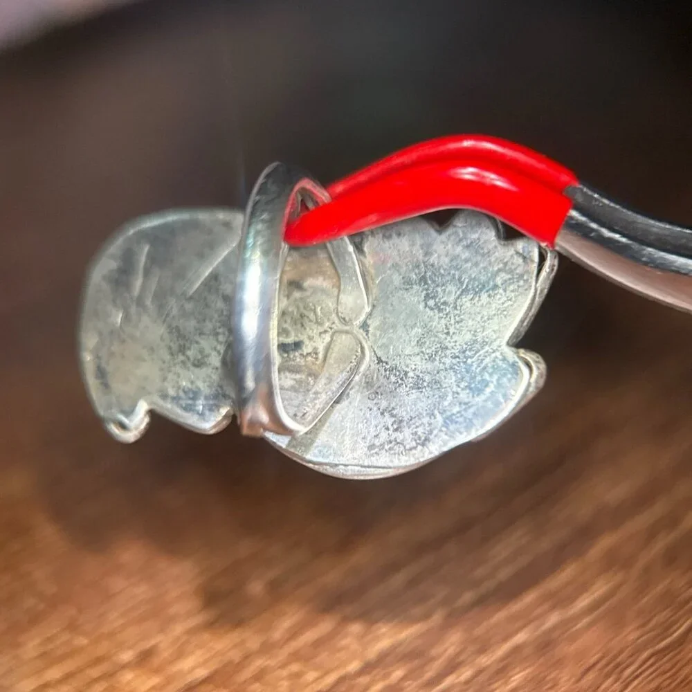 Large 2-Turquoise Silver Ring‎